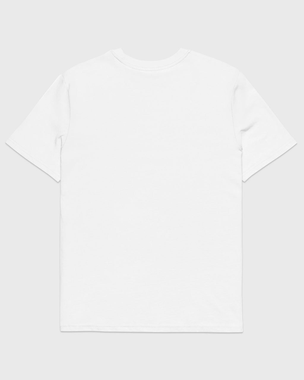 Rückansicht eines weißen PRETTY USELESS T-Shirts ohne Rückendruck.