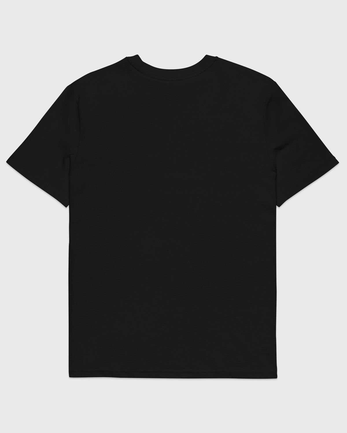 Rückansicht eines schwarzen PRETTY USELESS T-Shirts ohne Rückendruck.